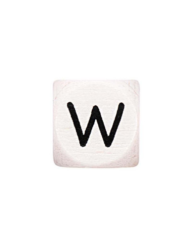 Perle lettre alphabet cube en bois blanc