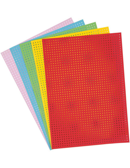 Lot de 10 feuilles carton à broder - Couleurs