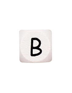 Perle lettre alphabet cube en bois blanc 2