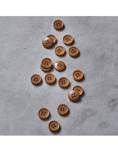 Bouton corozo bord arrondi - Moutarde