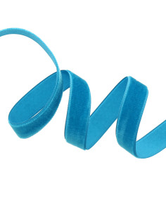 Ruban velours - Bleu turquoise