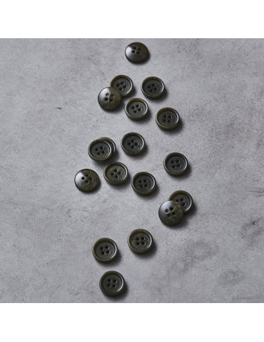 Bouton corozo bord arrondi - Kaki