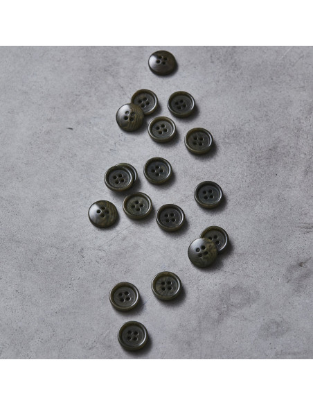 Bouton corozo bord arrondi - Kaki