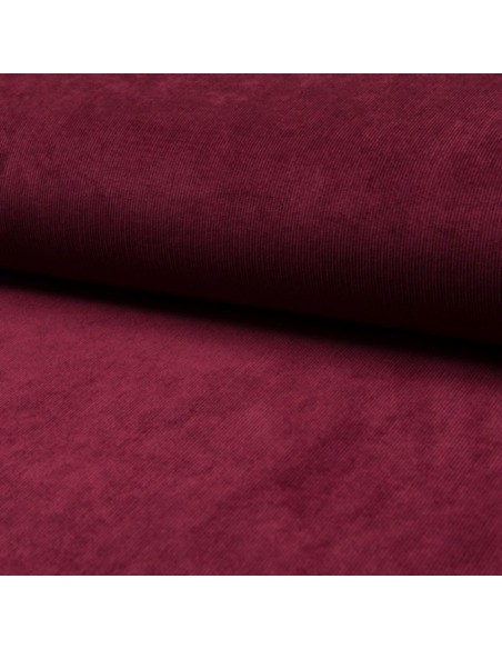 Tissu velours milleraies - Bordeaux