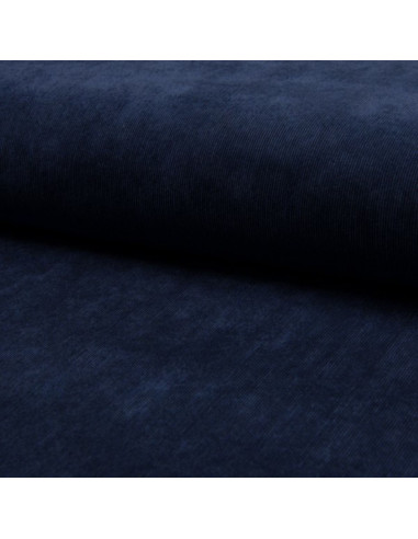 Tissu velours milleraies - Bleu marine