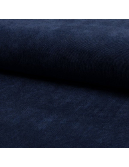 Tissu velours milleraies - Bleu marine