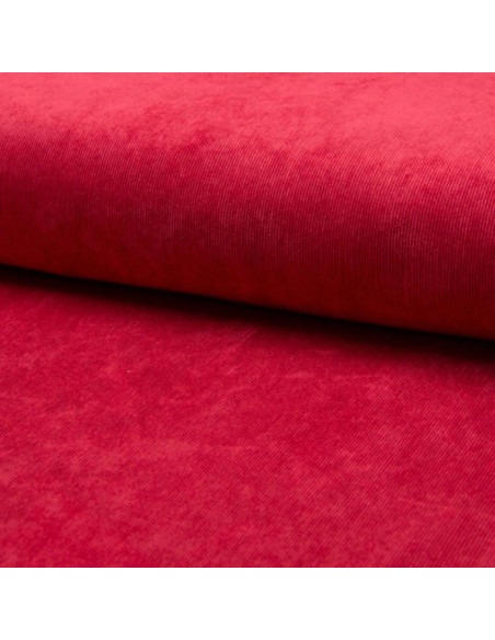 Tissu velours milleraies - Rouge