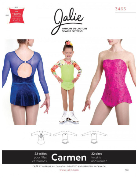Patron de robe de patinage Carmen - Jalie 3465