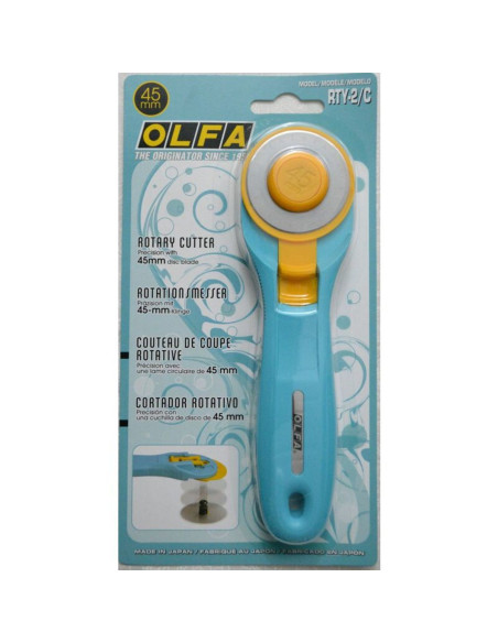 Cutter circulaire ergonomique Turquoise Olfa 45mm