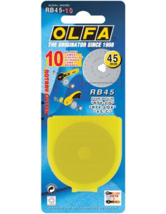 10 lames de rechange pour cutter Olfa - 45 mm