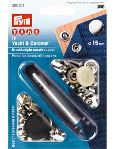 Boutons pression Yacht & Caravanes Argent