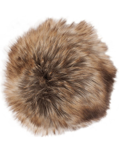 Pompon imitation fourrure 10 cm - Premium brun
