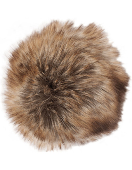 Pompon imitation fourrure 10 cm - Premium brun