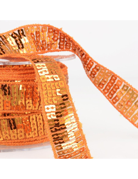 Galon paillettes - Orange