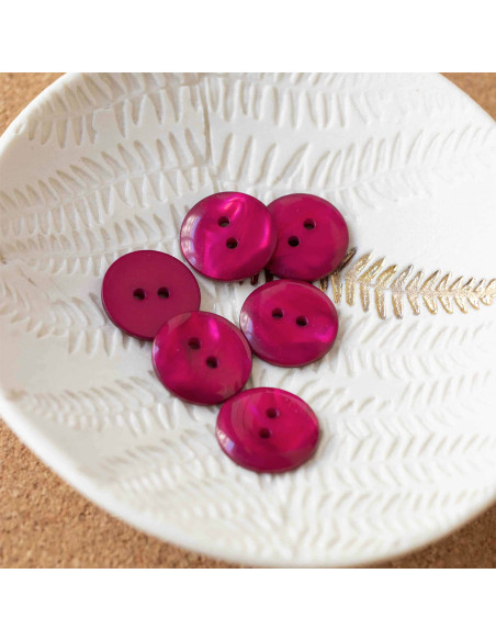 Bouton Sparkle 2 trous - Fuchsia