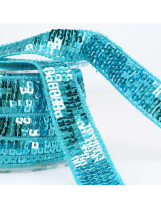 Galon paillettes - Bleu turquoise