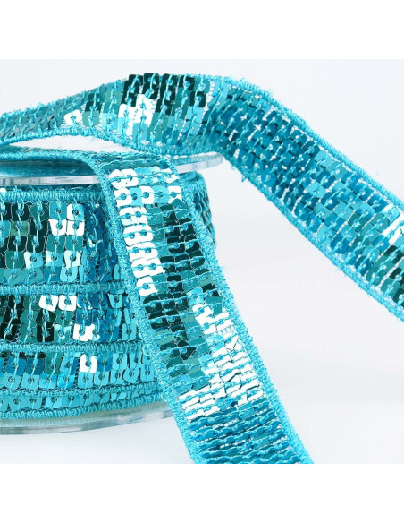 Galon paillettes - Bleu turquoise