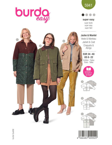 Patron de veste et manteau - Burda 5941