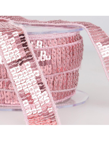 Galon paillettes - Rose