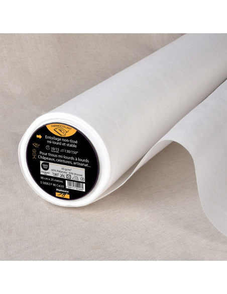 Entoilage non tissé thermocollant épais - Blanc
