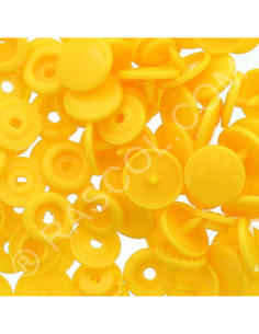 Sachet de 25 pressions résine KAM ronds - Jaune bouton d'or