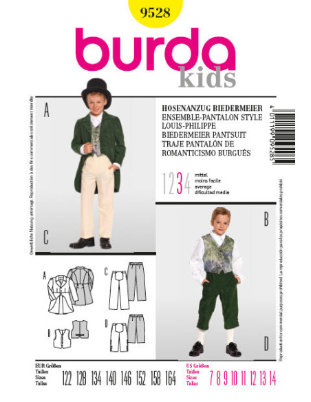 Patron d'ensemble pantalon style Louis Philippe - Burda 9528