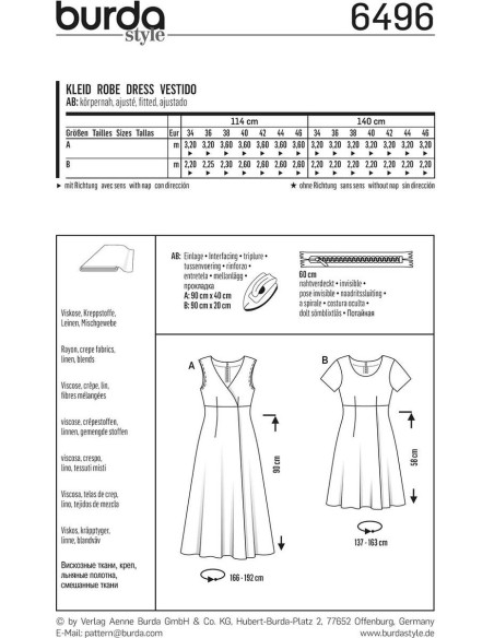 Patron de robe - Burda 6496