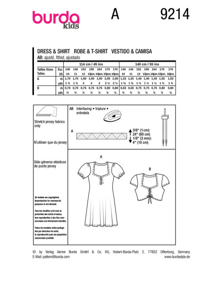 Patron de robe et top - Burda 9214