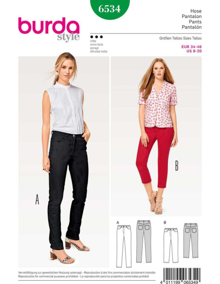 Patron de pantalon - Burda 6534