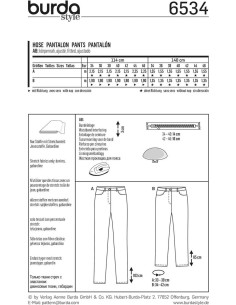 Patron de pantalon - Burda 6534 2