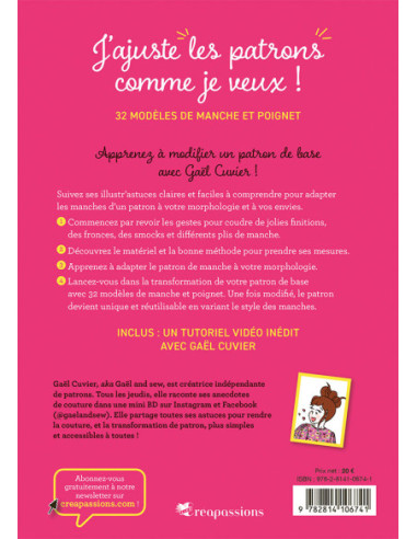 Livre j'ajuste les patrons comme je veux ! - 32 modèles de manche et poignet