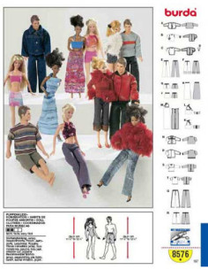 Patron d'habits de poupées Barbie - Burda 8576