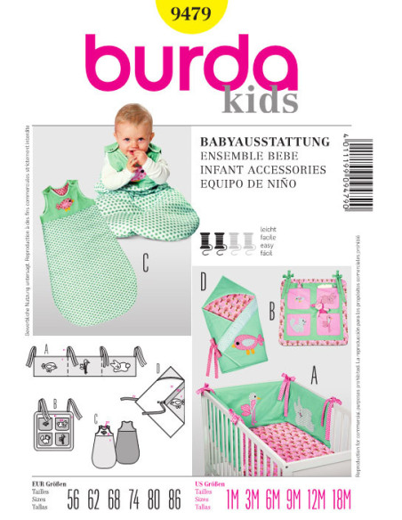 Patron d'ensemble bébé - Burda 9479.