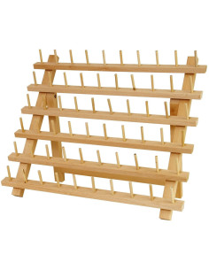 Présentoir en bois pour 60 bobines de fils