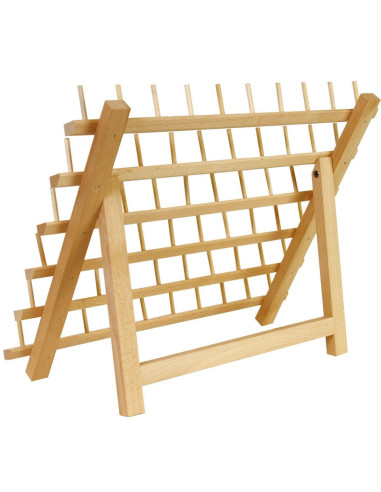Présentoir en bois pour 60 bobines de fils