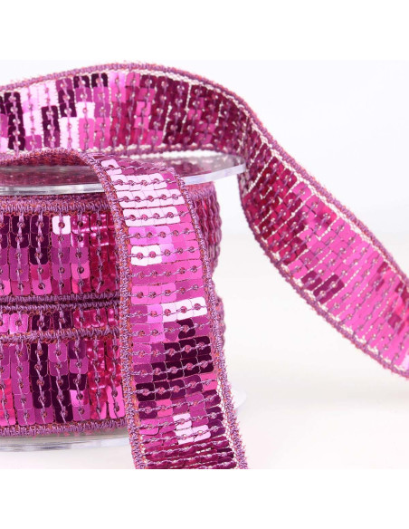 Galon paillettes - Violet pop