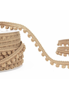 Galon mini pompons - Beige