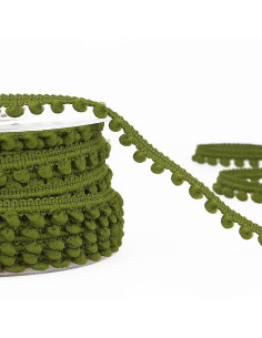 Galon mini pompons - Kaki