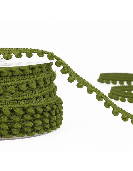 Galon mini pompons - Kaki