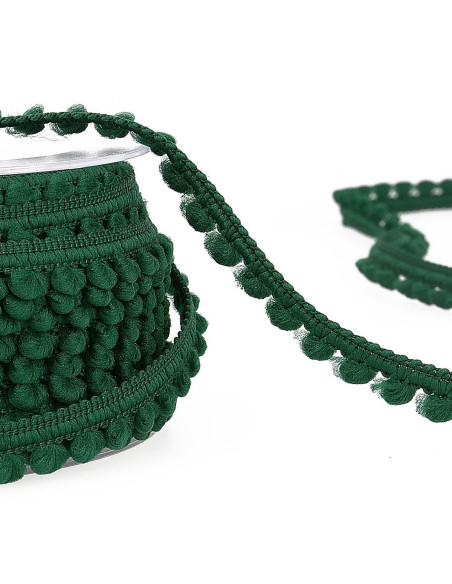 Galon mini pompons - Vert bouteille