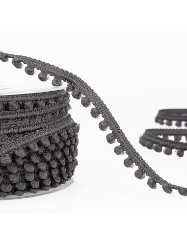 Galon mini pompons - Gris anthracite