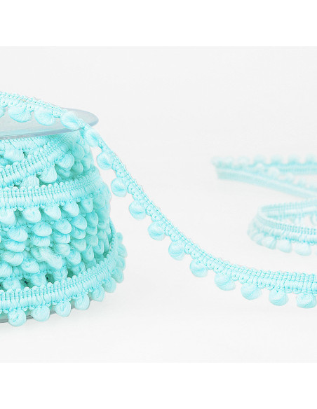Galon mini pompons - Bleu ciel