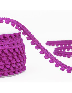 Galon mini pompons - Violet éléctrique