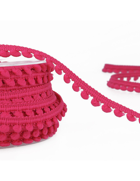 Galon mini pompons - Fuchsia