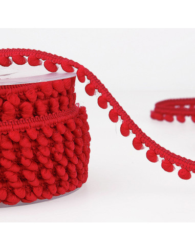 Galon mini pompons - Rouge