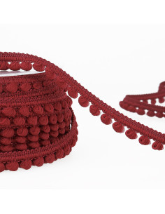 Galon mini pompons - Bordeaux
