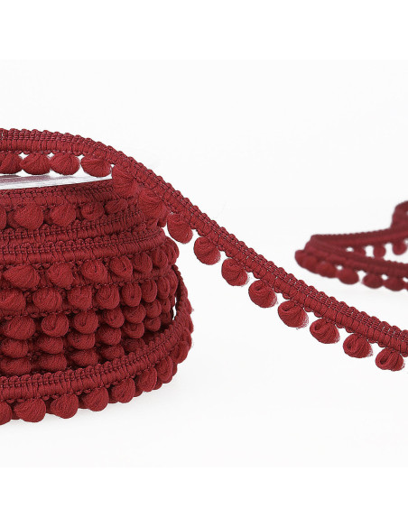 Galon mini pompons - Bordeaux