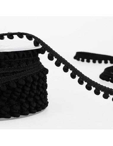 Galon mini pompons - Noir