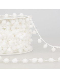 Galon gros pompons - Blanc
