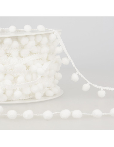 Galon gros pompons - Blanc